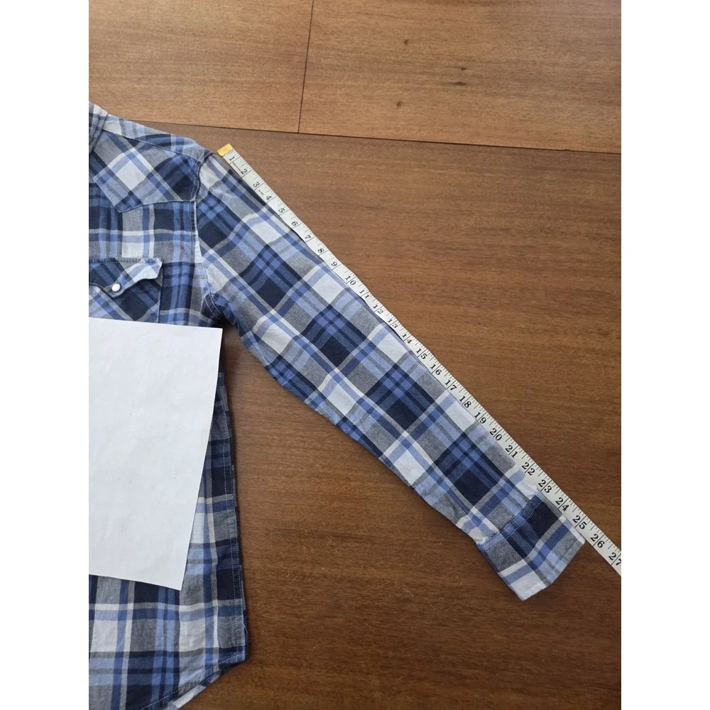 Vtg Levi's Pearl Snap Plaid Shirt Men's Large‎ Casual Sharp Streetwear
